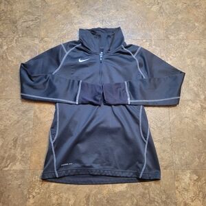 Nike Therma-Fit 1/2 Zip Pullover Shirt Womens Medium Gray Long Sleeve Activewear